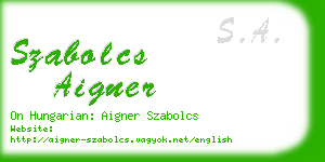 szabolcs aigner business card